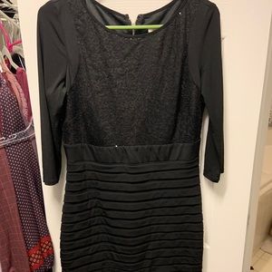 Black sequin dress - 3/4th sleeves
